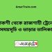 পাকশী টু রাজশাহী ট্রেনের সময়সূচী ও ভাড়া তালিকা