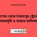 যশোর টু সৈয়দপুর ট্রেনের সময়সূচী ও ভাড়া তালিকা