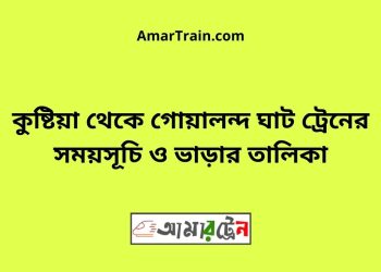 কুষ্টিয়া টু গোয়ালন্দ ঘাট ট্রেনের সময়সূচী ও ভাড়া তালিকা