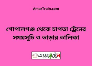 গোপালগঞ্জ টু চাপতা ট্রেনের সময়সূচী ও ভাড়া তালিকা