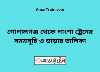 গোপালগঞ্জ টু পাংশা ট্রেনের সময়সূচী ও ভাড়া তালিকা