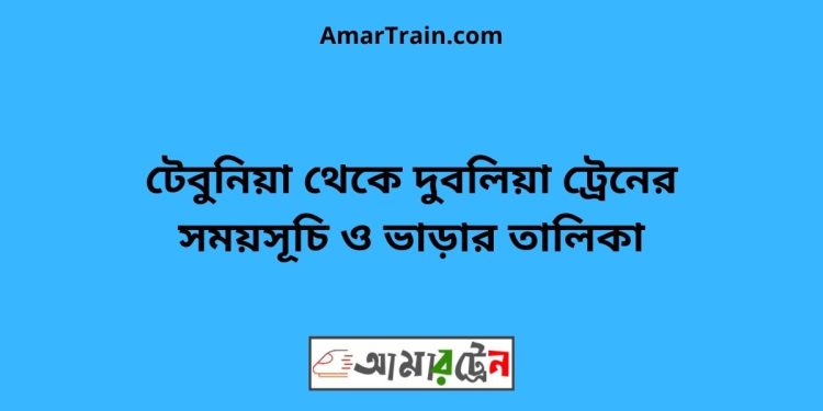 টেবুনিয়া টু রাঘবপুর ট্রেনের সময়সূচী ও ভাড়া তালিকা