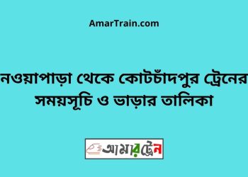নওয়াপাড়া টু কোটচাঁদপুর ট্রেনের সময়সূচী ও ভাড়া তালিকা