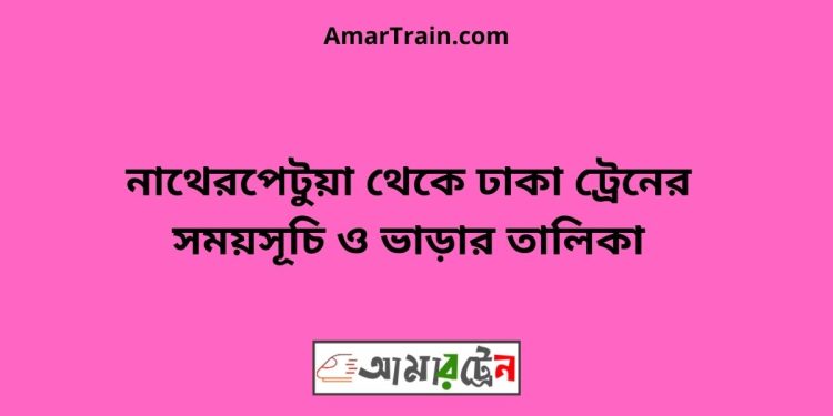 নাথেরপেটুয়া টু ঢাকা ট্রেনের সময়সূচী ও ভাড়া তালিকা