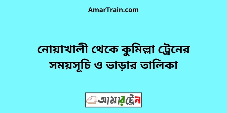 নোয়াখালী টু কুমিল্লা ট্রেনের সময়সূচী ও ভাড়া তালিকা