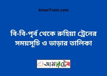 বি-বি-পৃর্ব টু রুহিয়া ট্রেনের সময়সূচী ও ভাড়া তালিকা
