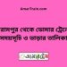 বিরামপুর টু ডোমার ট্রেনের সময়সূচী ও ভাড়া তালিকা