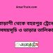 বোড়াশী টু বহরপুর ট্রেনের সময়সূচী ও ভাড়া তালিকা