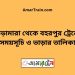 ভেড়ামারা টু বহরপুর ট্রেনের সময়সূচী ও ভাড়া তালিকা