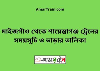 মাইজগাঁও টু শায়েস্তাগঞ্জ ট্রেনের সময়সূচী ও ভাড়া তালিকা