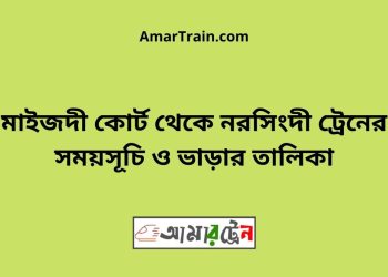 মাইজদী কোর্ট টু নরসিংদী ট্রেনের সময়সূচী ও ভাড়া তালিকা