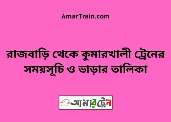 রাজবাড়ি টু কুমারখালী ট্রেনের সময়সূচী ও ভাড়া তালিকা