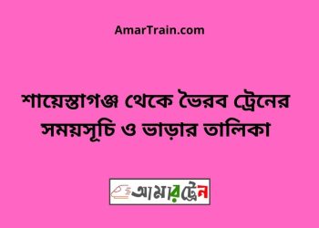 শায়েস্তাগঞ্জ টু ভৈরব ট্রেনের সময়সূচী ও ভাড়া তালিকা