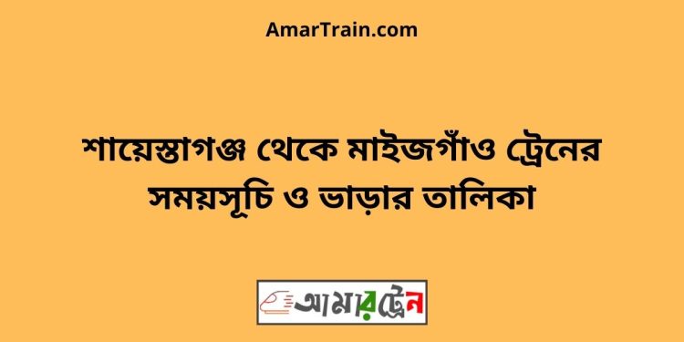 শায়েস্তাগঞ্জ টু মাইজগাঁও ট্রেনের সময়সূচী ও ভাড়া তালিকা