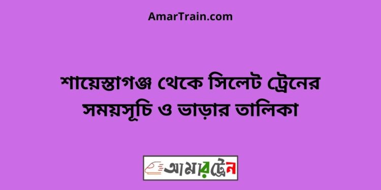 শায়েস্তাগঞ্জ টু সিলেট ট্রেনের সময়সূচী ও ভাড়া তালিকা