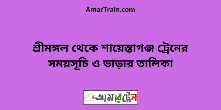 শ্রীমঙ্গল টু শায়েস্তাগঞ্জ ট্রেনের সময়সূচী ও ভাড়া তালিকা