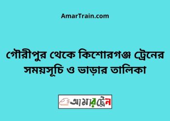 গৌরীপুর টু কিশোরগঞ্জ ট্রেনের সময়সূচি ও ভাড়ার তালিকা