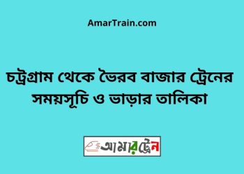 চট্রগ্রাম টু ভৈরব বাজার ট্রেনের সময়সূচী ও ভাড়া তালিকা