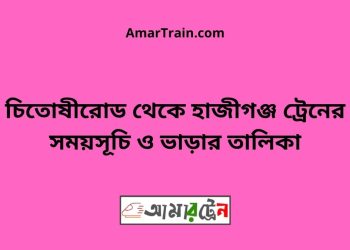 চিতোষীরোড টু হাজীগঞ্জ ট্রেনের সময়সূচী ও ভাড়া তালিকা
