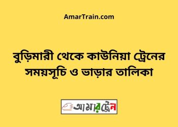 বুড়িমারী টু কাউনিয়া ট্রেনের সময়সূচী ও ভাড়া তালিকা