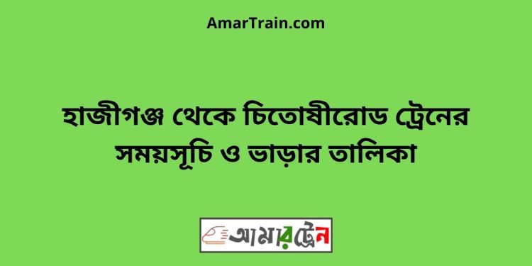 হাজীগঞ্জ টু চিতোষীরোড ট্রেনের সময়সূচী ও ভাড়া তালিকা