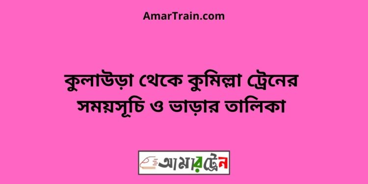 কুলাউড়া টু কুমিল্লা ট্রেনের সময়সূচী ও মূল্য তালিকা