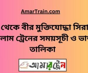 ঢাকা টু বীর মুক্তিযোদ্ধা সিরাজুল ইসলাম ট্রেনের সময়সূচী ও ভাড়া তালিকা