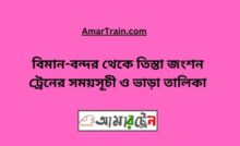 বিমানবন্দর টু তিস্তা জংশন ট্রেনের সময়সূচী, টিকেট ও ভাড়ার তালিকা
