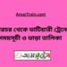 সরারচর টু ভাটিয়ারী ট্রেনের সময়সূচী, টিকেট ও ভাড়ার তালিকা